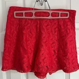Hollister Floral Lace High-Waisted Shorts